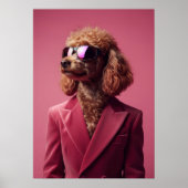 Poodle in Suit and Sunglasses ポスター (正面)
