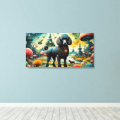 Poodle In The Garden of Earthly Delights 3 キャンバスプリント (インサイチュ (ウッドフロア))