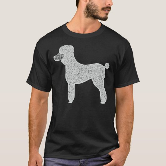 Poodle Ink Cute Dog On Eggplant Tシャツ (正面)
