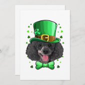 Poodle Leprechaun Costume St Patricks Day シーズンカード (正面/裏面)