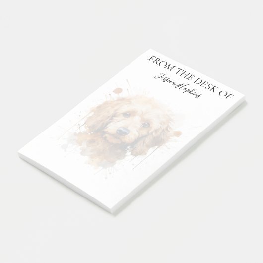 Poodle Lover Monogrammed Dog ポストイット (アングル)