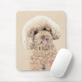 Poodle Miniature Toy Apricot Cream Brown Dog Art マウスパッド (マウス)