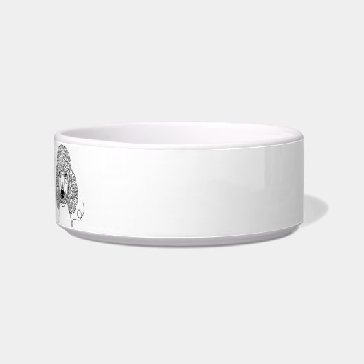 Poodle Minimalist Line Art personalized bowl ボウル (右)