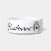 Poodle Minimalist Line Art personalized bowl ボウル (正面)