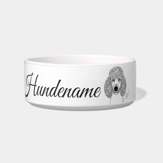 Poodle Minimalist Line Art personalized bowl ボウル (正面)