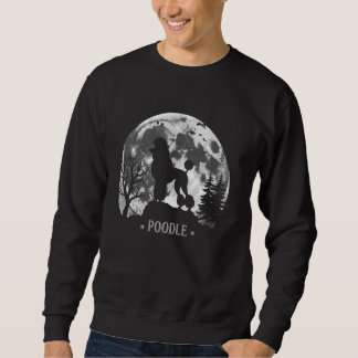 Poodle Moonlit Silhouette Dog Design for Dog Lover スウェットシャツ