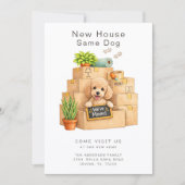 Poodle New House Moving Announcement Card 招待状 (正面)