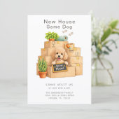 Poodle New House Moving Announcement Card 招待状 (スタンド正面)