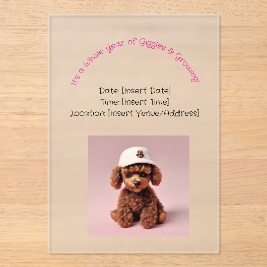 Poodle Party Pup アクリル招待状 (正面)