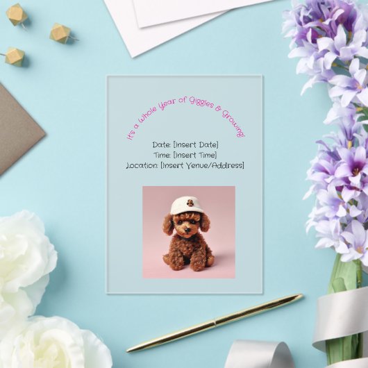 Poodle Party Pup アクリル招待状 (インサイチュ (ウェディング))