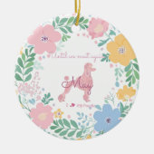 Poodle Pastel Pink Custom Photo & Name Memorial  セラミックオーナメント (正面)