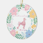 Poodle Pastel Pink Custom Photo & Name Memorial  セラミックオーナメント (左)