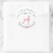 Poodle Pastel Pink Gift Wrap - Personal Text ラウンドシール (バッグ)