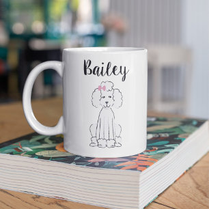 Poodle Pet Dog Cute Animal Trendy Modern コーヒーマグカップ