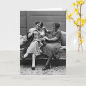 Poodle Playtime, 1920s カード (黄色い花)