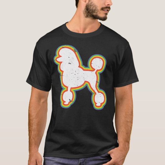 Poodle Retro Style Dog Poodle Lover Tシャツ (正面)