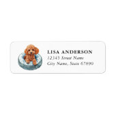 Poodle Return Address Labels ラベル (正面)