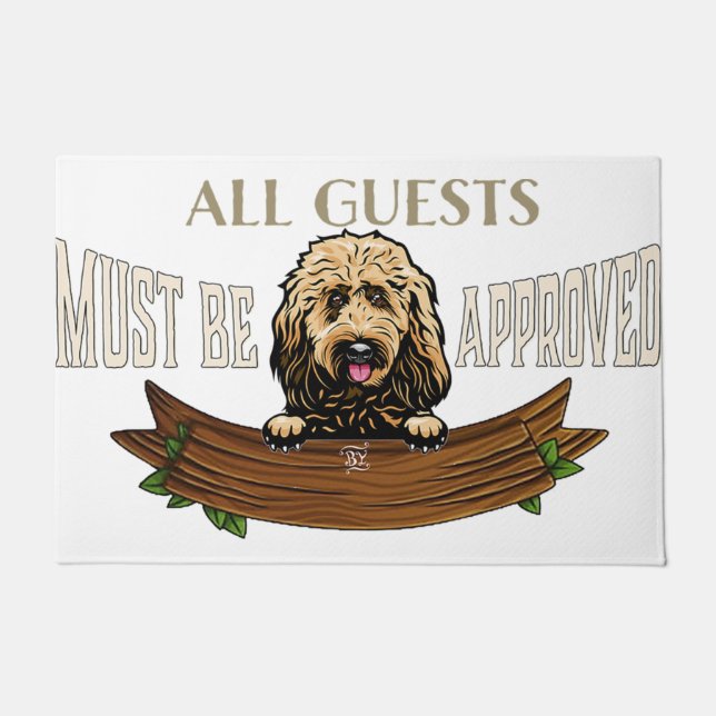 Poodle Rug, Poodle Mat, Lovely Poodle Doormat ドアマット (正面)