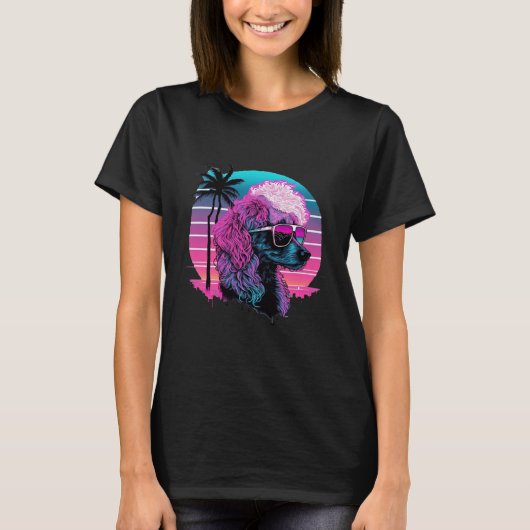 Poodle s Synthwave Dreamland Tシャツ (正面)