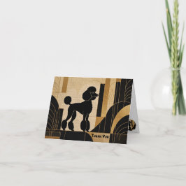 Poodle Silhouette Thank You Notecard サンキューカード