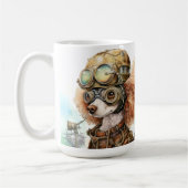 Poodle Steampunk Dog コーヒーマグカップ (左)