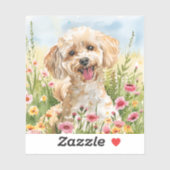 Poodle Sticker – Watercolor Design シール (シート)