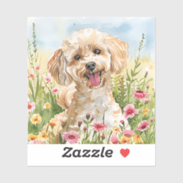 Poodle Sticker – Watercolor Design シール