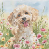 Poodle Sticker – Watercolor Design シール (正面)