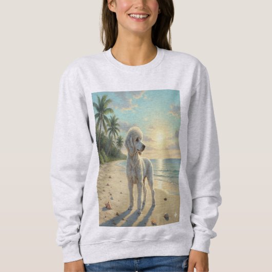 poodle sweatshirt on the beach スウェットシャツ (正面)