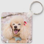 Poodle Valentine Keychain with Custom Name & Photo キーホルダー (裏面)