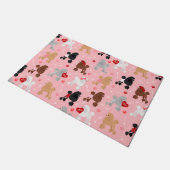 Poodle Valentine Pattern ドアマット (アングル)
