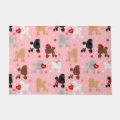 Poodle Valentine Pattern ドアマット (正面)