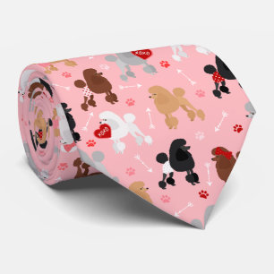 Poodle Valentine Pattern ネクタイ