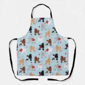 Poodle Valentine Pattern Apron エプロン (正面)