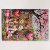 Poodle Valentine’s Day Art ジグソーパズル (横)