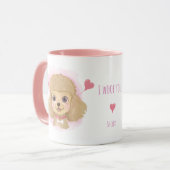 Poodle Valentine Watercolor Mug with Custom Name マグカップ (正面左)