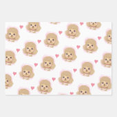 Poodle Valentine Wrapping Paper with Hearts ラッピングペーパーシート (正面)