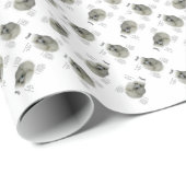 Poodle (wht)履歴デザイン ラッピングペーパー (ロールコーナー)