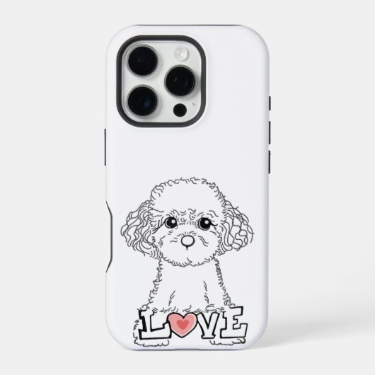 Poodle with Love Phonecase iPhoneケース (裏面)
