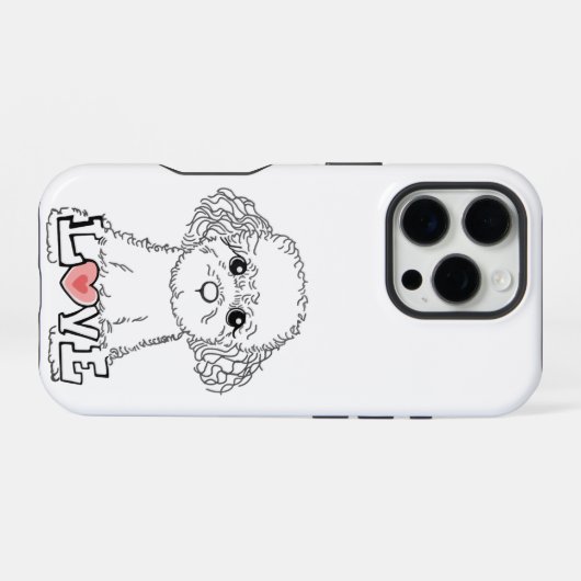Poodle with Love Phonecase iPhoneケース (裏面横)