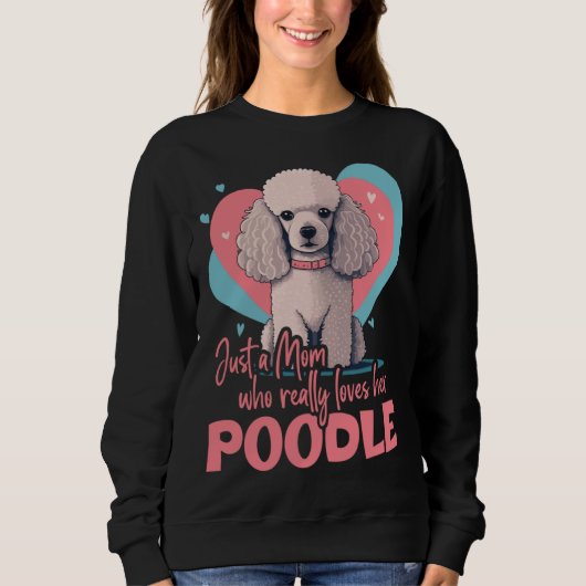 Poodledog with heartdecoration  Poodlemom  2 スウェットシャツ (正面)