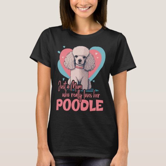 Poodledog with heartdecoration  Poodlemom  2 Tシャツ (正面)