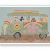 Poodles in Hippy Van シール (正面)