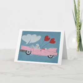 Poodles in Pink Convertible カード