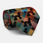 Poodles on Plaid Necktie ネクタイ (ロール)
