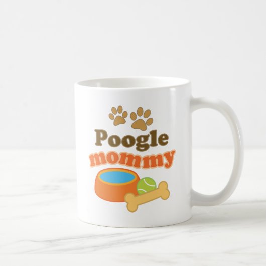 Poogleのお母さん犬の品種ギフト コーヒーマグカップ (右)
