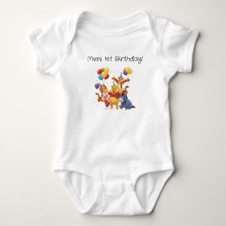 Pooh bear and the gang birthday ベビーボディスーツ