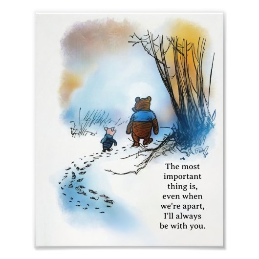 Pooh quote "Even when we're apart フォトプリント (正面)