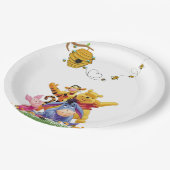 Pooh Watercolor Welcome Baby Shower ペーパープレート (アングル)