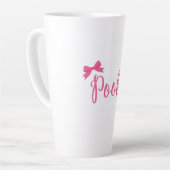 "Pookie" かわいい ピンク コーヒーマグ カップ (左アングル)